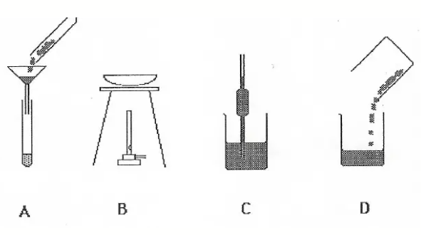 Which of the following diagrams best shows filtration?