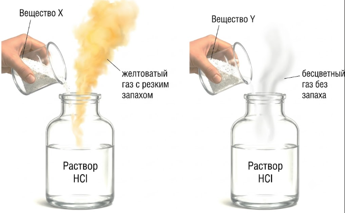 На основании данных, приведенных на рисунке, определите вещества X и Y.
